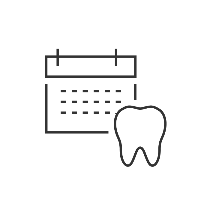 Calendar icon with a tooth indicating a dental appointment